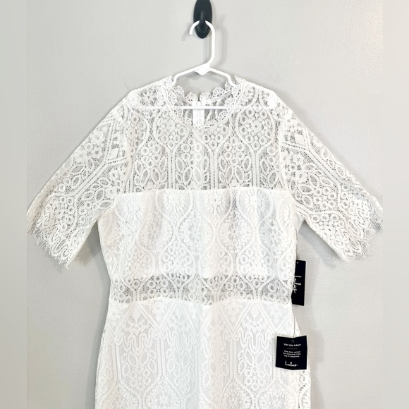 LULU’S Remarkable White Lace Dress size Large. New with tag - Picture 7 of 16